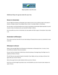 Sample Stop Jet Lag plan notes